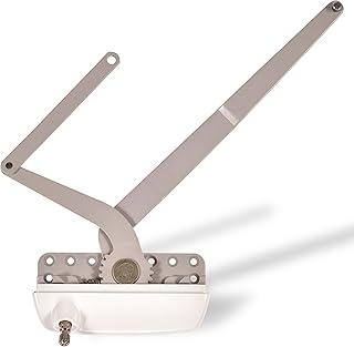 Maxim Dual Arm Casement Operator 41012 | Casement Window Crank | Truth Window Hardware w/Track, Handle & Bracket | White | Right-Hand