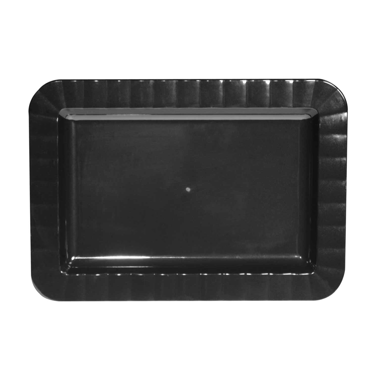 Party Essentials N5717 Deluxe Hard Plastic Appetizer Plate, 7" Length x 5" Width, Black (Case of 288)
