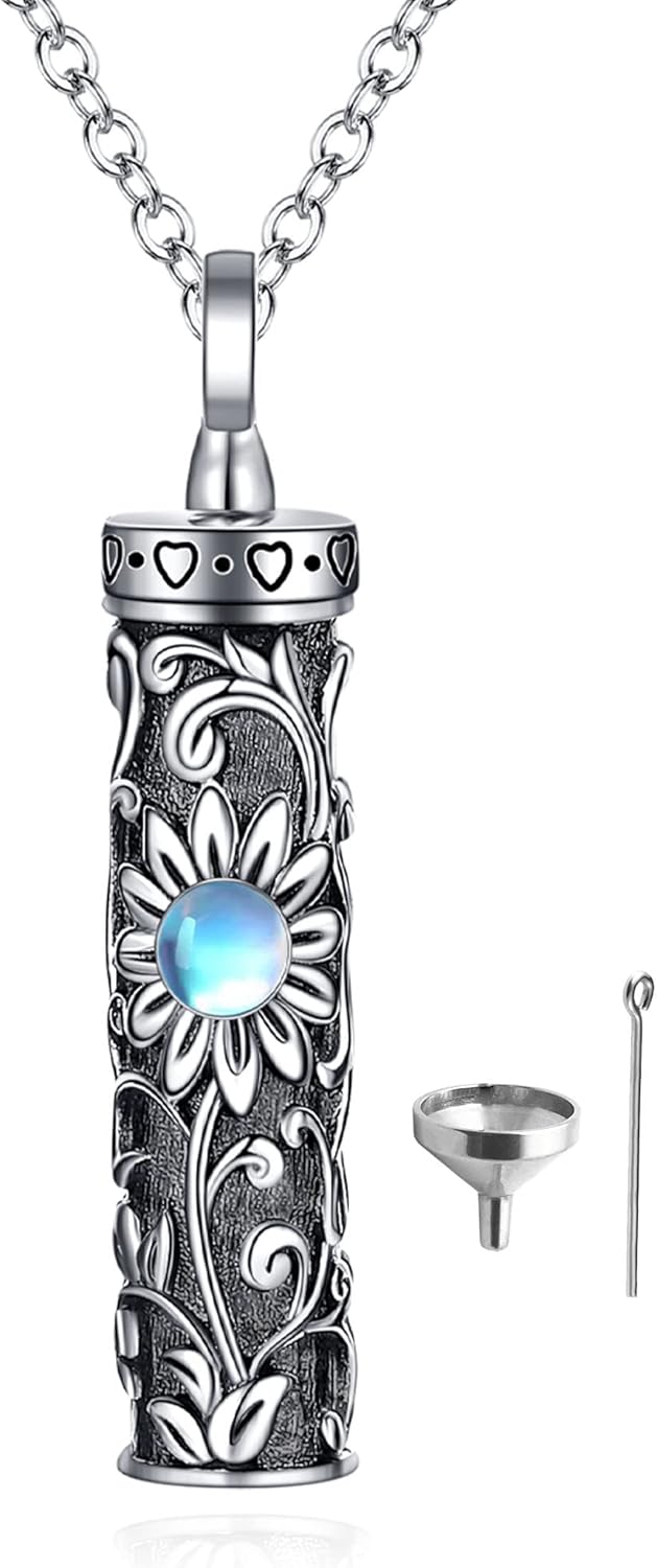 Sterling Silver Flower Celtic Tree Life Cremation Urn Pendant Necklace for Women US2