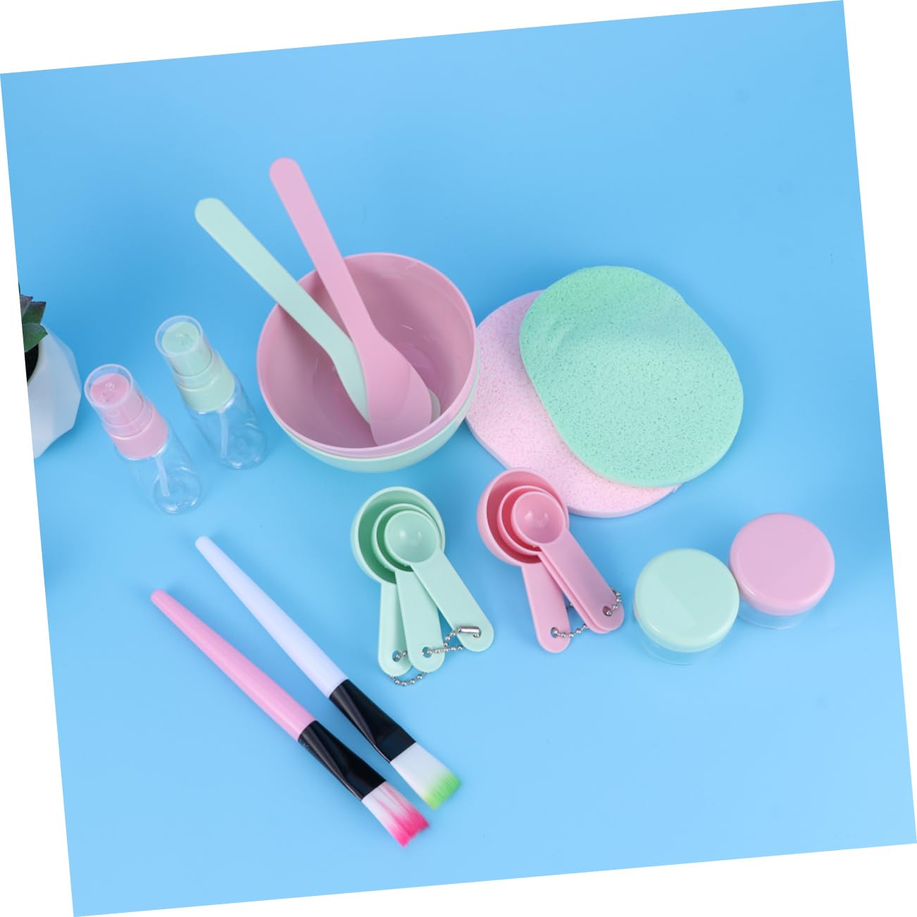 CALLARON 2set Diy Beauty Mask Bowl Set Facial Mask Tools Brush Stick Spoon for Skincare Korean Overnight Face Applicator image 2