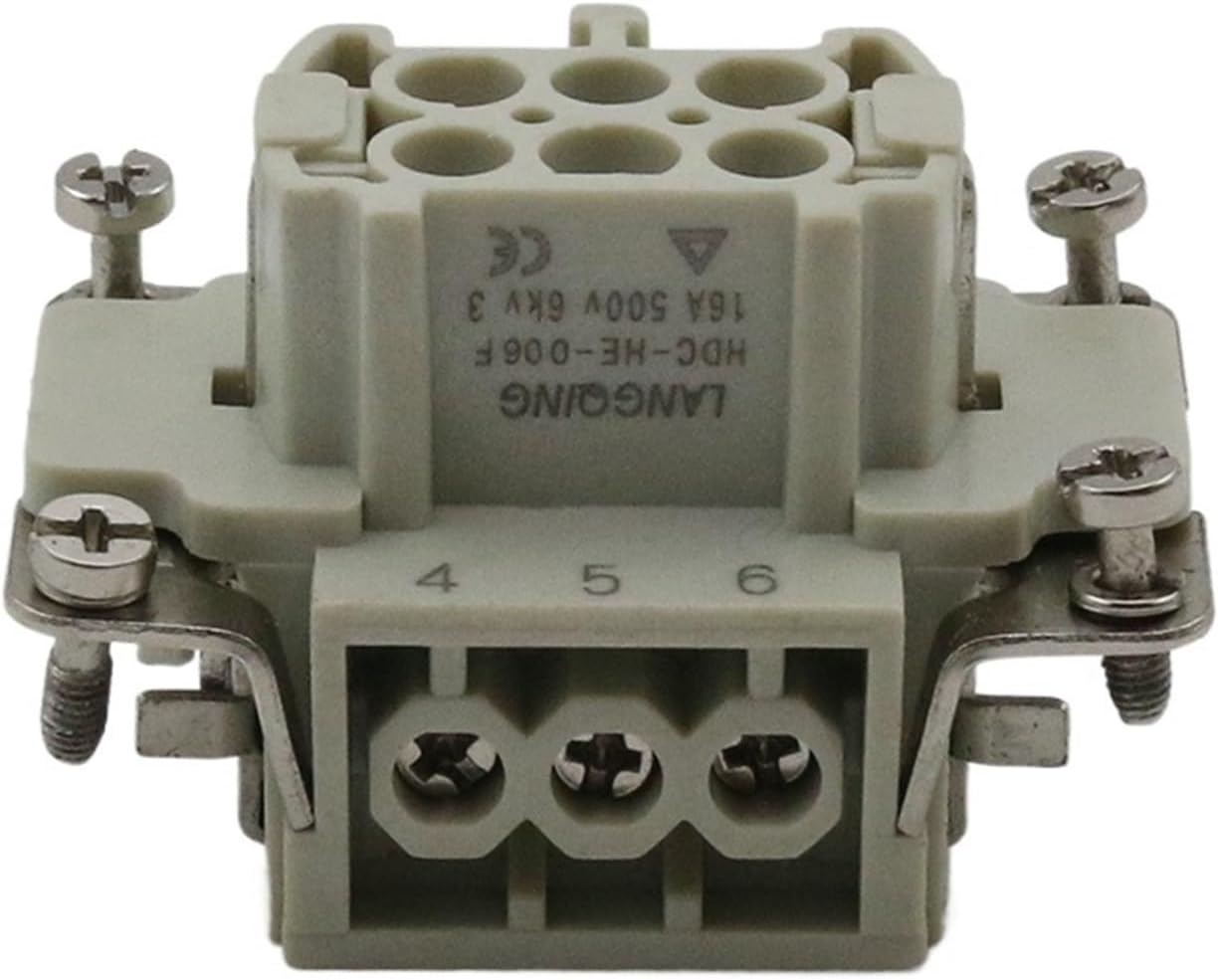 6-core Heavy-Duty Connector HDC-HE-06 Male Connector Female Connector 16A500V Aviation core(The Male Connector)