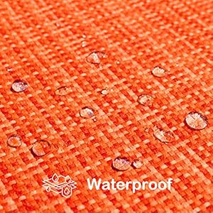 Kevin Textile Pack of 2 Decorative Outdoor Waterproof Fall Throw Pillow Covers Stripe Square Pillowcases Autumn Decorative Modern Cushion Cases for Patio Couch Bench 18 x 18 Inch Orange