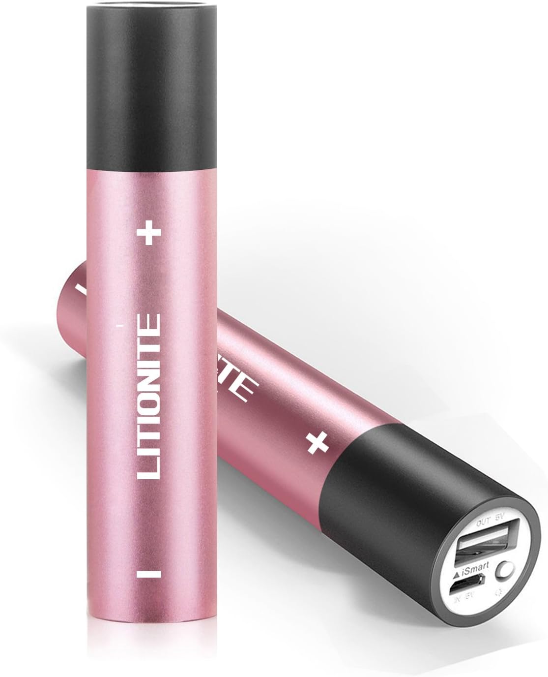 Litionite Blaze 3200mAh Aluminium Mini Power Bank - 3 in 1 Charger USB - Portable Micro USB External Extended Backup Battery for Outdoor Camping - Compatible for Smartphone and Tablet (Pink)