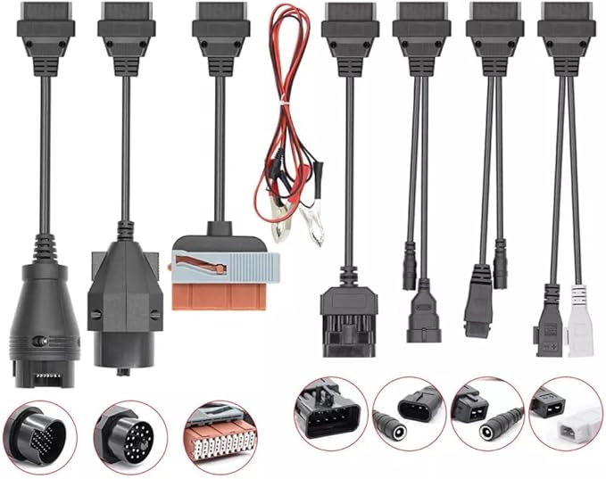 AN-DANNV OBD1-OBD2 Adapterset für pkw OBD 8in1 Adapterkabel (Pkw Kabel ...