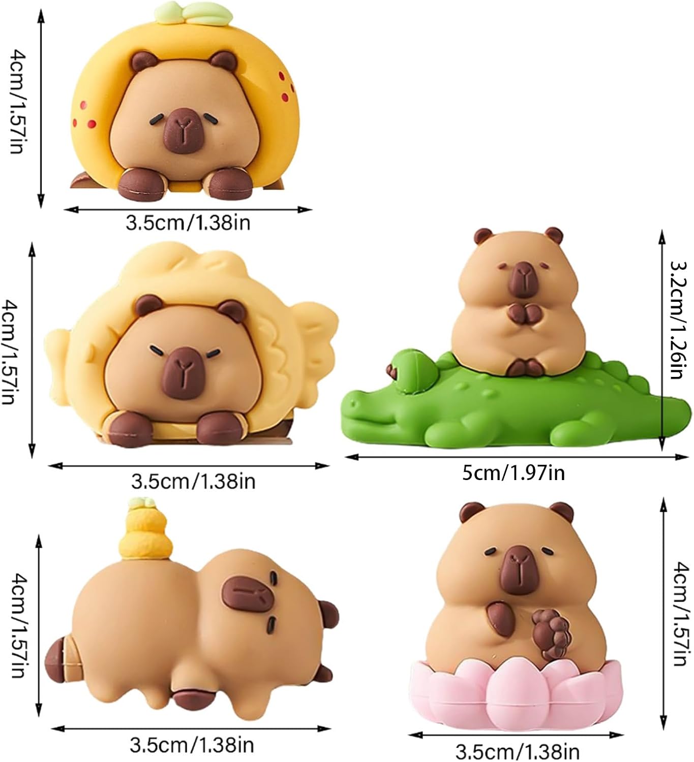 Resins Kapibala Miniature Figurine for Display on Computer Monitors and Desk Animal Figures Toy Collection Ornament Desktop Accessories image 5