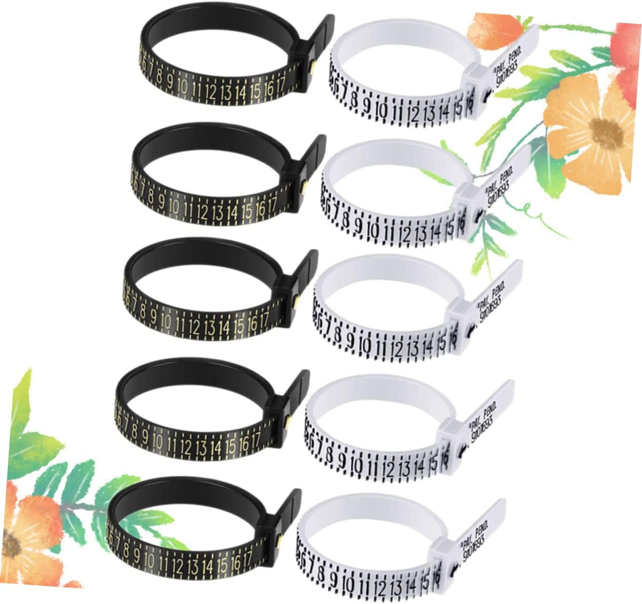 10pcs Ring Sizer Measuring Tool Ring Gauge for Home Made of Quality Material Style