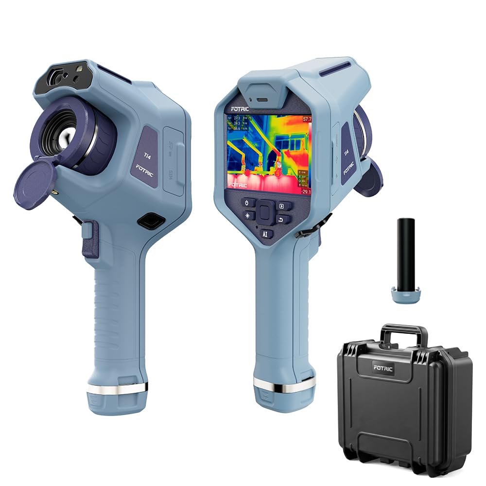 FOTRIC Ti4 Thermal Camera with TurboFocus, 320x240 IR Resolution, -4°F to 1202°F, 44°x33° FOV, 5" Touch Screen, Industrial Thermal Imager for R&D, Electrical & Industrial Inspections, Extra Battery