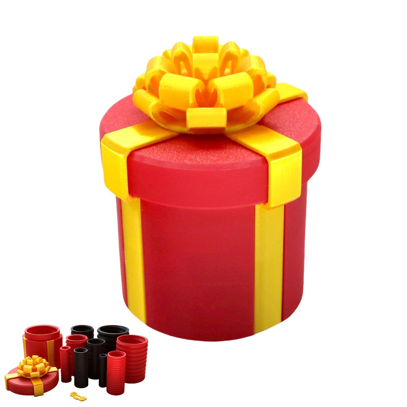 Mtbricey Annoying Nested Screw Prank Gift Box 10 Layer for Cash，Red Gold