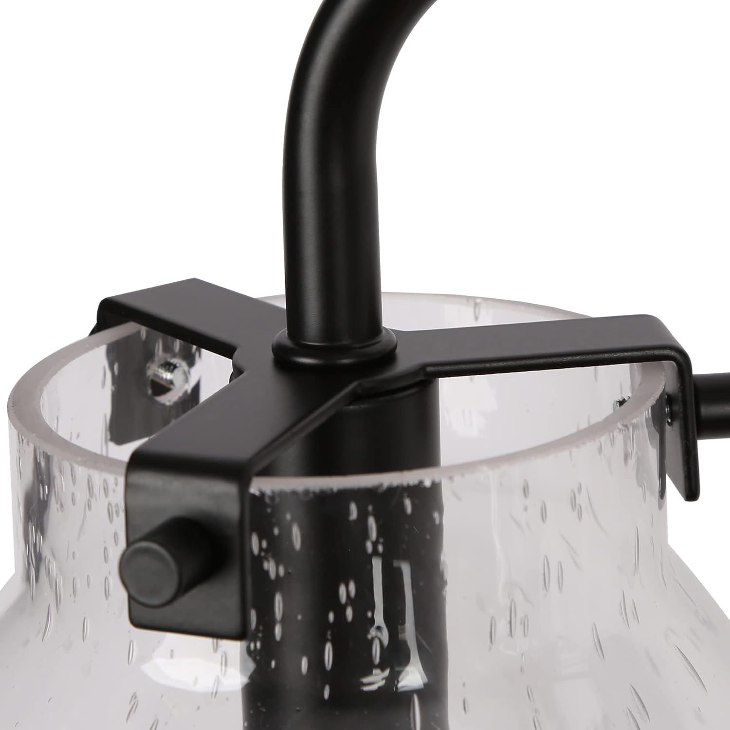 Durent Lighting Modern Bathroom Light Fixtures, Black Bathroom Vanity Lights Over Mirror, 3 Light Vanity Lighting with Seeded Glass Shade