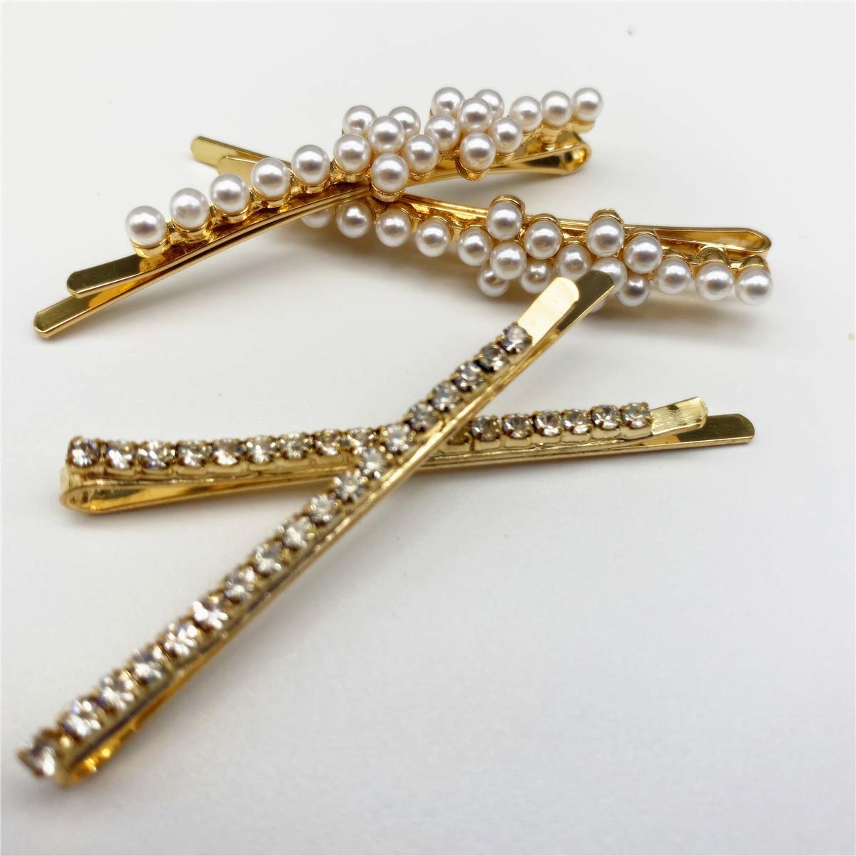 PCS Hairpins With Pearls Zircons, Shiny Hair Barrette For Women Girls