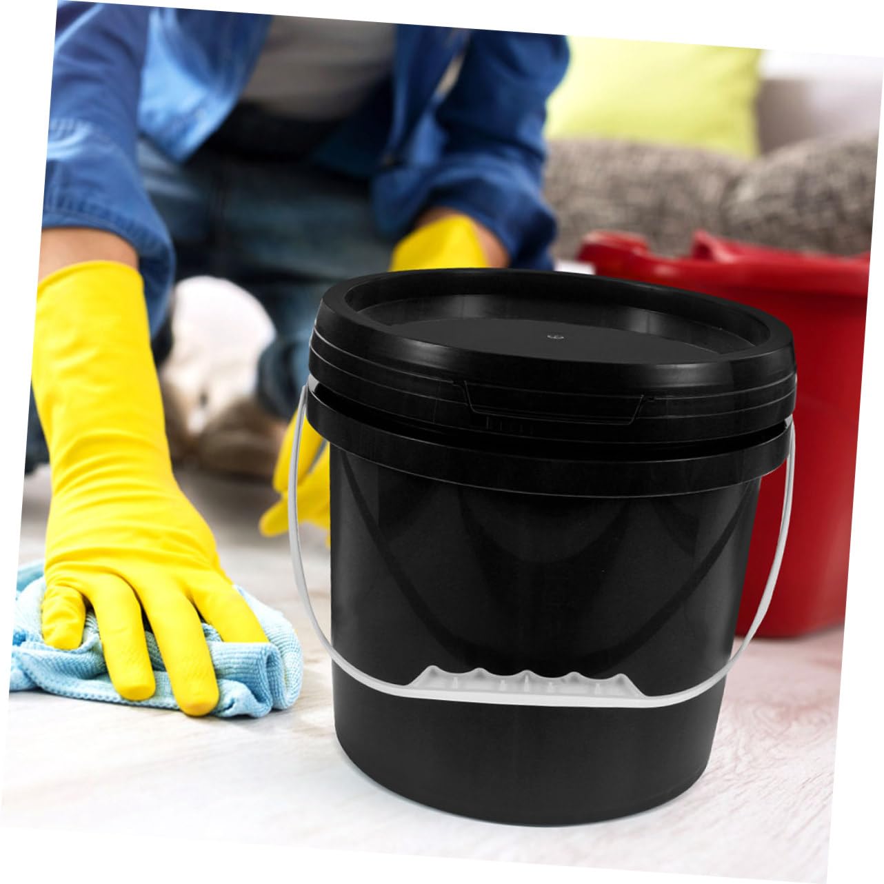 jojofuny Cubo De Pintura Plástico Tapa Sellada y Asa Contenedor para Almacenamiento De Pintura y Varnices para Proyectos De Manualidades y Decoración