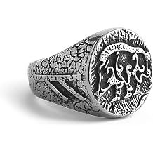 Nordic Design Viking Jewelry Stainless Steel Fryr Wild Boar Ring for Men, Silver, gold