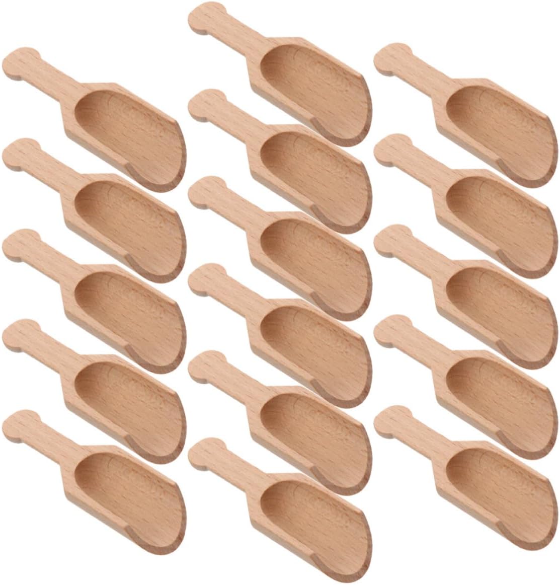 16pcs Beech Wooden Measuring Spoons for Tea Leaves and Bath Salt