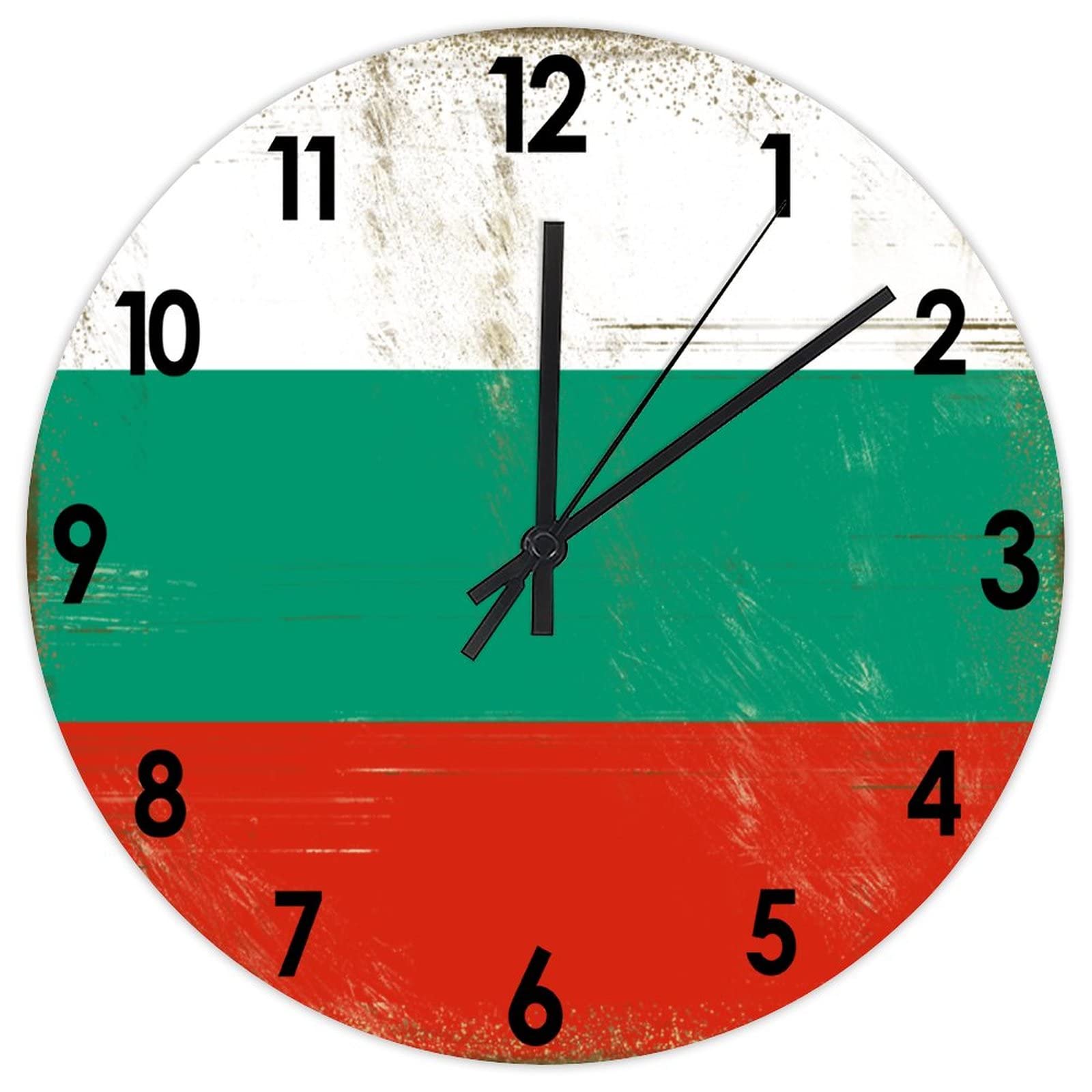 Horloge drapeau Bulgarie ronde 38 cm cadeau pendaison de crémaillère