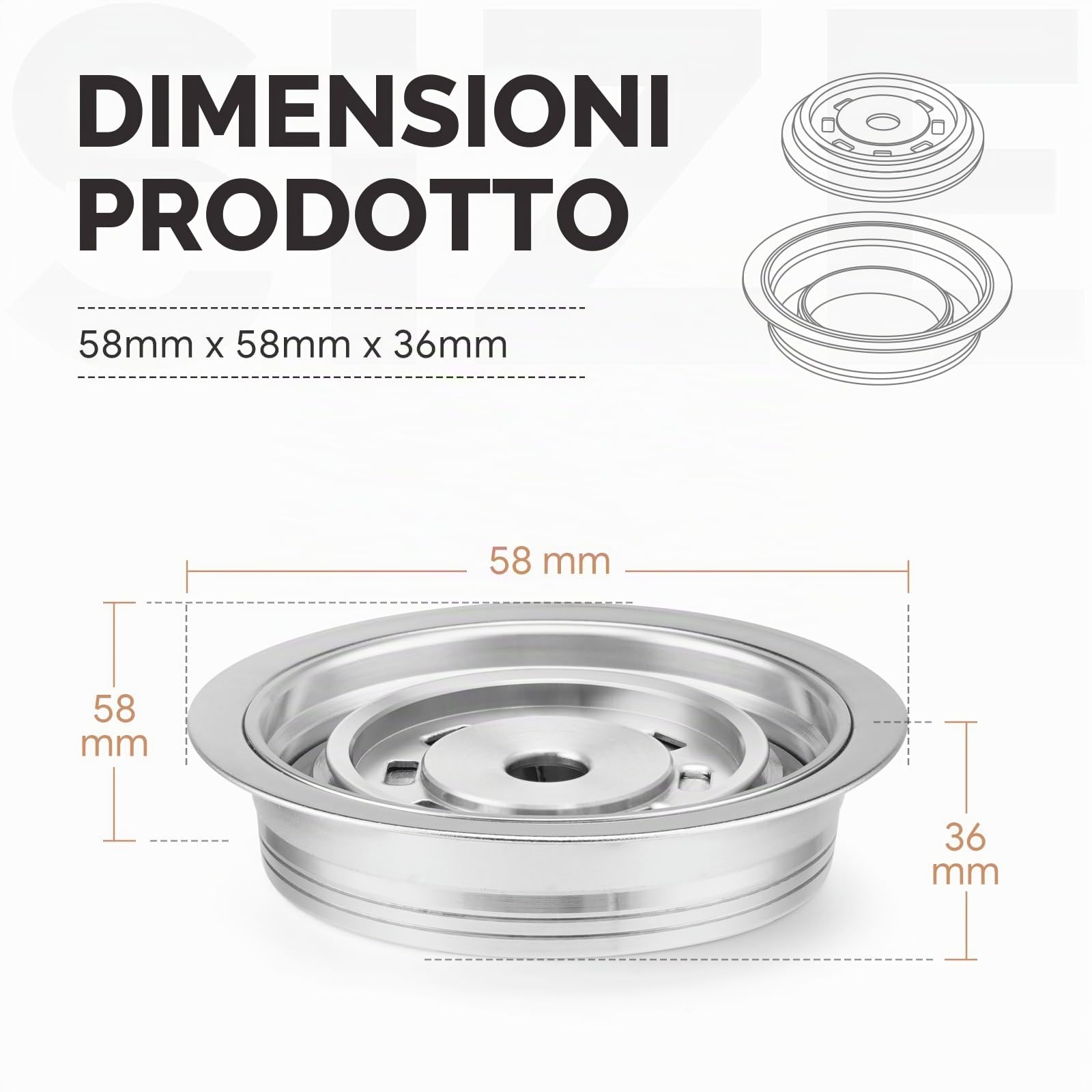 Vertuoline - Adattatore riutilizzabile per capsule di caffè NS Pod Vertuo Pop Next,Convertitore per capsule di caffè in acciaio inossidabile compatibile con Delonghi ENV135 VertuoLine GCA1 (80 ml)