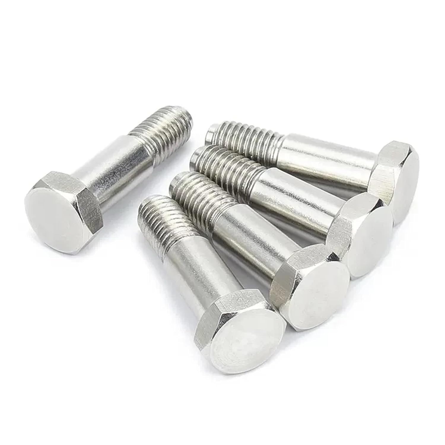 304 Stainless Steel Hinged Bolts GB27 Outer Hexagon Shoulder Screws M6 M8 M10 M12 M16 M20 M24(M8x50mm 2pcs)