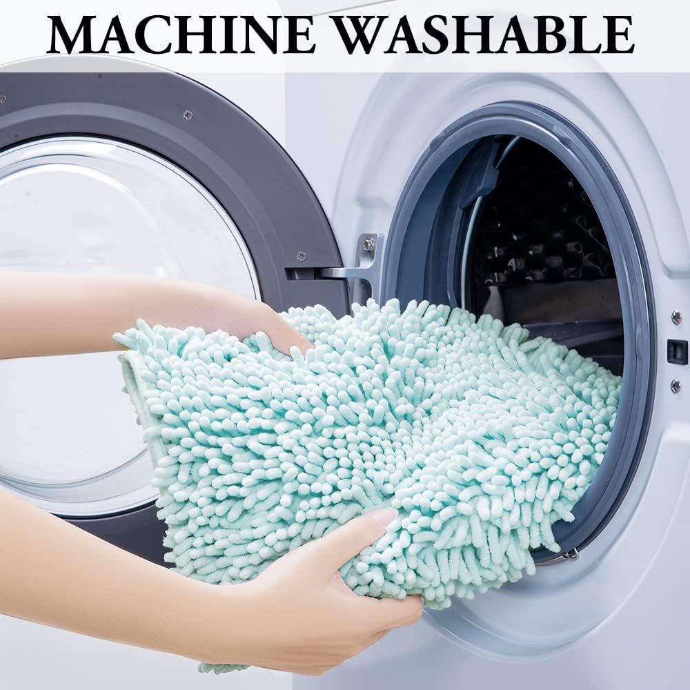 SONORO KATE Bathroom Rug,Non-Slip Bath Mat,Soft Cozy Shaggy Durable Thick Bath Rugs for Bathroom,Easier to Dry, Plush Rugs for Bathtubs, Rain Showers and Under The Sink (Spa Blue, 17"×24") : Home & Kitchen