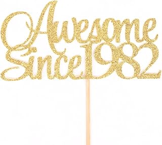 Atelier Elegance Awesome Since 1982 Cake Topper, Birthday Cake Topper, Anniversary Topper