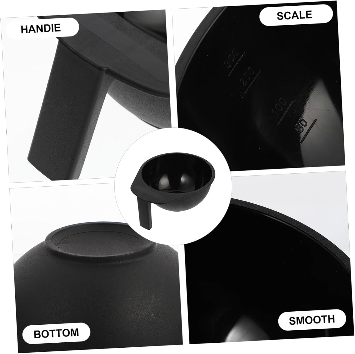 Healifty 4pcs Hair Dye Mixing Bowls Set Plastic Hair Color Tint Bowls with Handle for Professional and Home Use