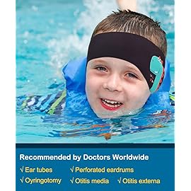 MoKo Kids Unicorn Swim Ear Band - Waterproof, Age 1-3, S Size - Black