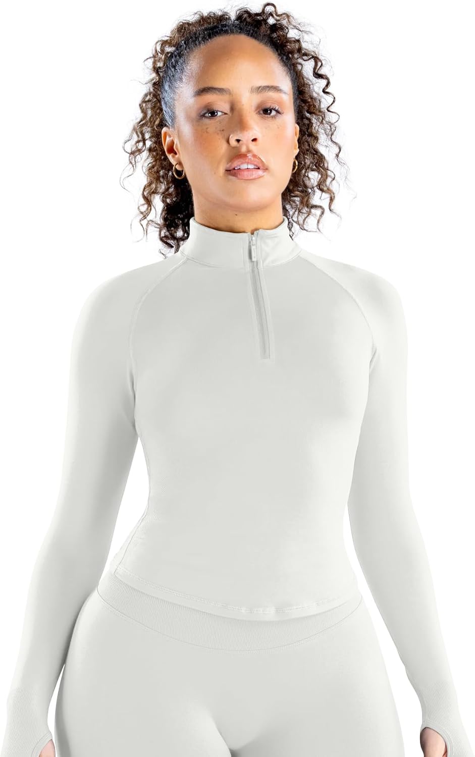 TRYTO Impact Half Zippy Sports Yoga 1/2 Zip Women Workout Fitness Gym Outdoor Coat Running Longline Thumb Holes Tops