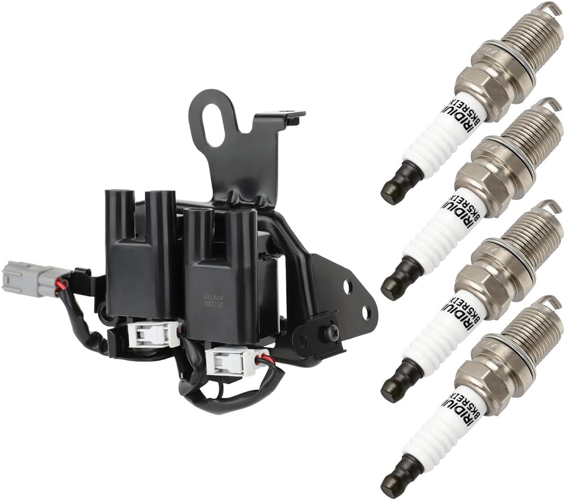 ECCPP UF419 Ignition Coil Coils&iridium Spark Plugs 4503 for Hyundai Elantra 2003-2006, Tucson 2005-2009, Tiburon 2003-2008 & for Kia Sportage 2005-2007 Spectra/Spectra5 2005-2009, 2.0L 1+4