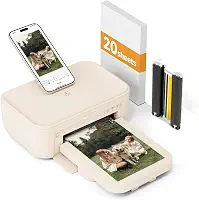 HPRT Impressora fotográfica de 10 x 15 cm, Wi-Fi colorida para iPhone, Android, smartphone, sublimação térmica de fotos para uso doméstico, 20 folhas de papel fotográfico e 1 cartucho