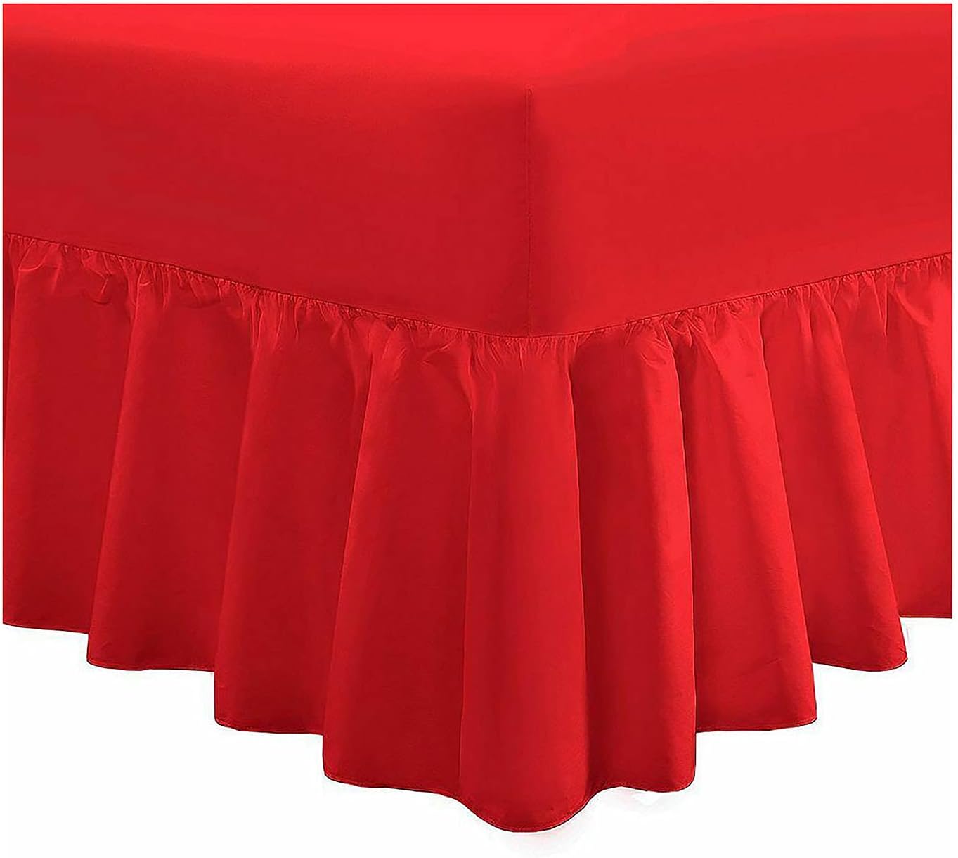 COTONWIZE® Red Easy Care Small Double Valance Sheet Poly Cotton 4FT Bed