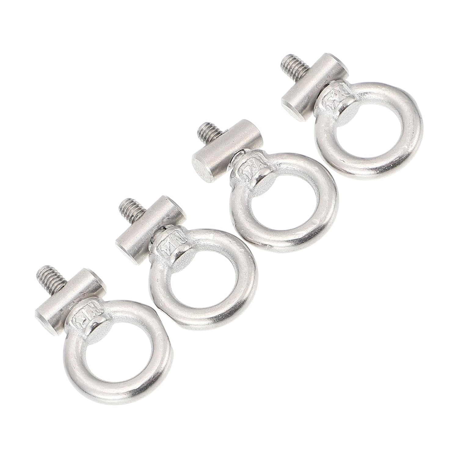 DOITOOL 4pcs 304 Stainless Steel Lifting Eye Nut Heavy Duty Threaded Ring Nut Fastener for Industrial Lifting Devices and Rigging Applications