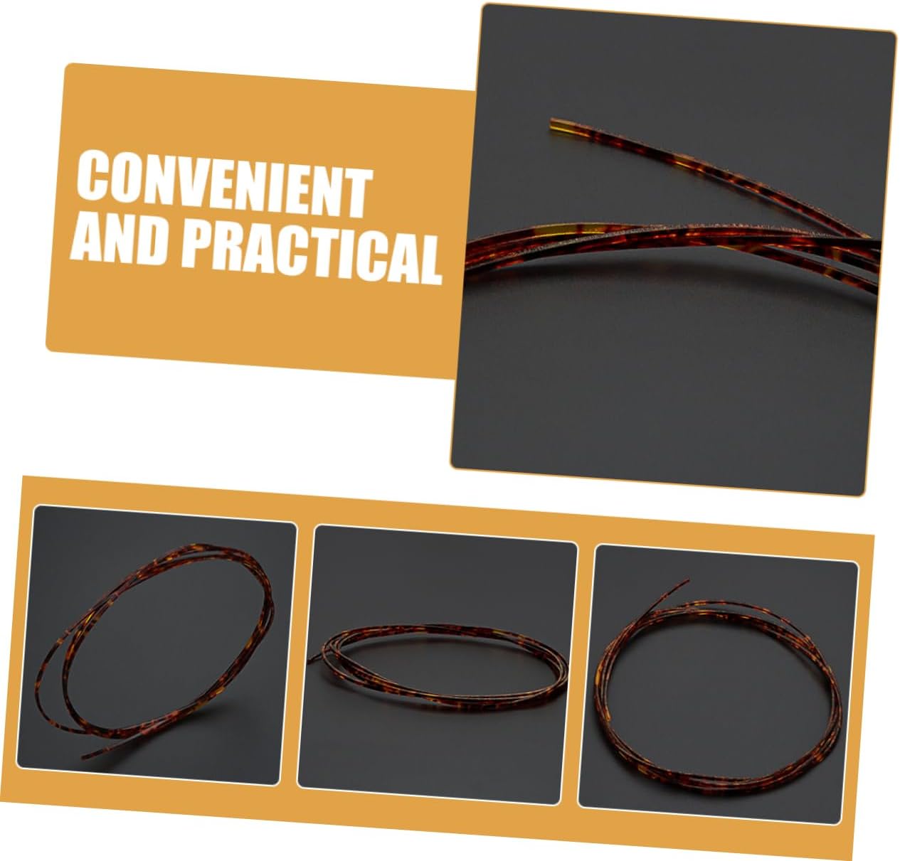 SHOWERORO Acoustic Guitar Binding Purfling Strip Phenolic Edging Trim for Protecting and Decorating Classical Instruments Durable Guitar Accessories for Easy Installation