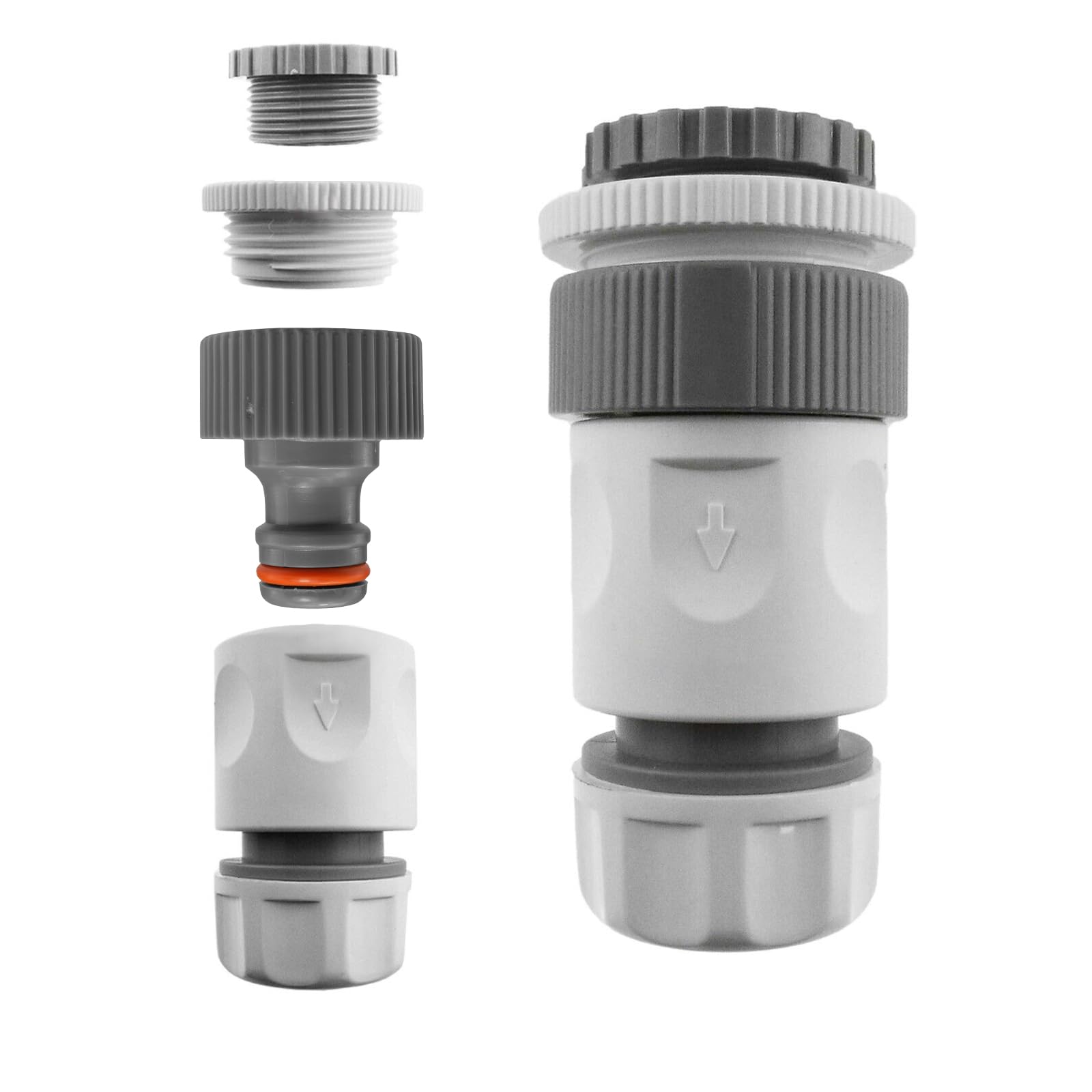 Garden Hose All Connectors Fittings Universal Standard Hozelock Valves Male Female Compatible White (Multi Size Tap Connector)