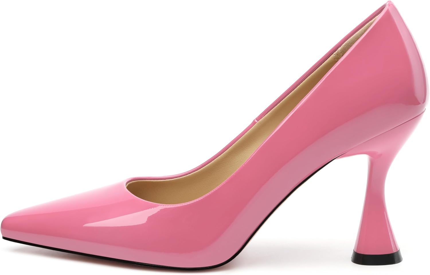 SHOWFOREST Women's Pumps High Heel Square Toe Slip on Work Heels for Women Business Office Party Dress Pumps Shoes with 3.5 Inch Chunky Heel - Image 4