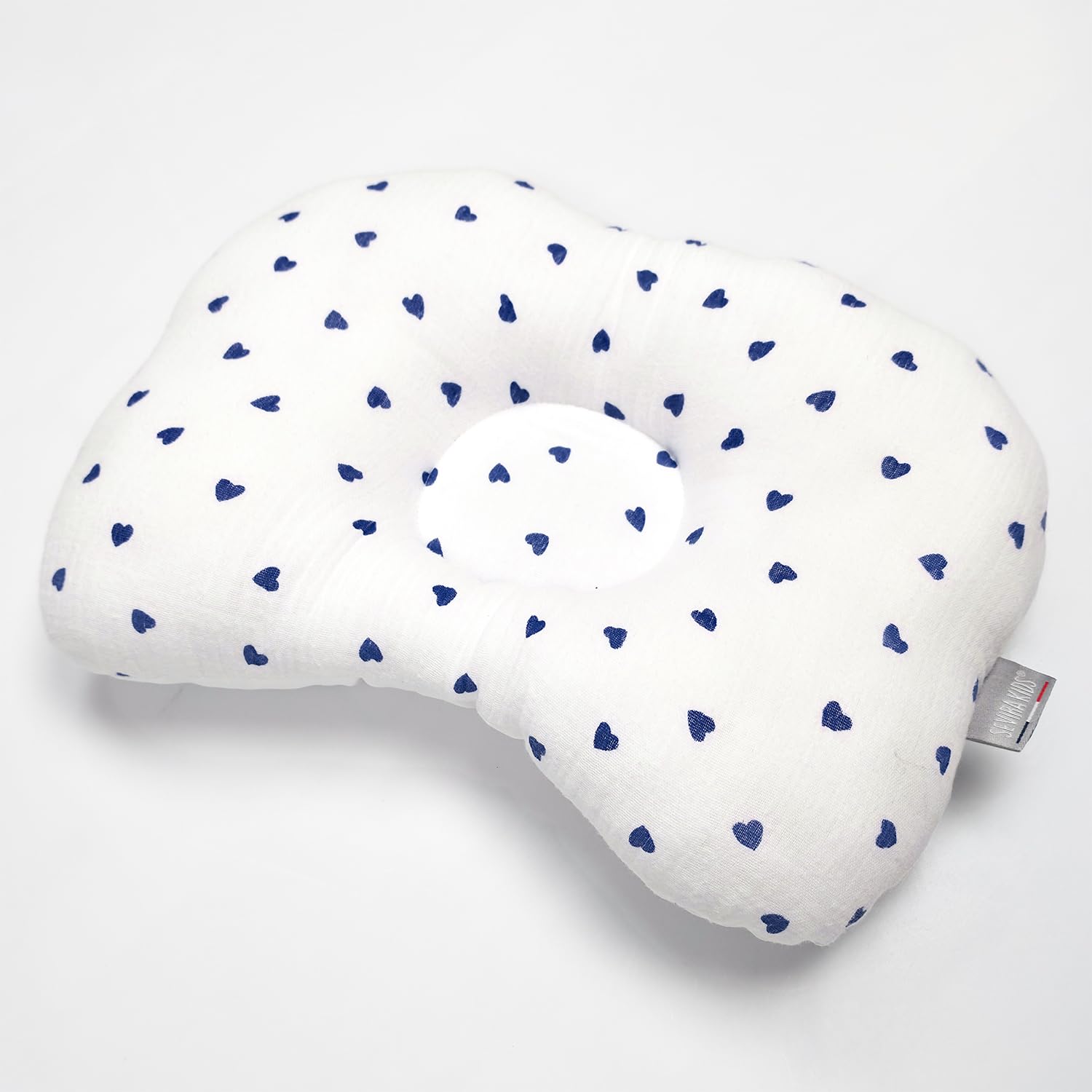 Sevira Kids - Coussin cale-tête Ergonomique en Gaze de Coton, Lovio - 30 cm x 25 cm Made in France
