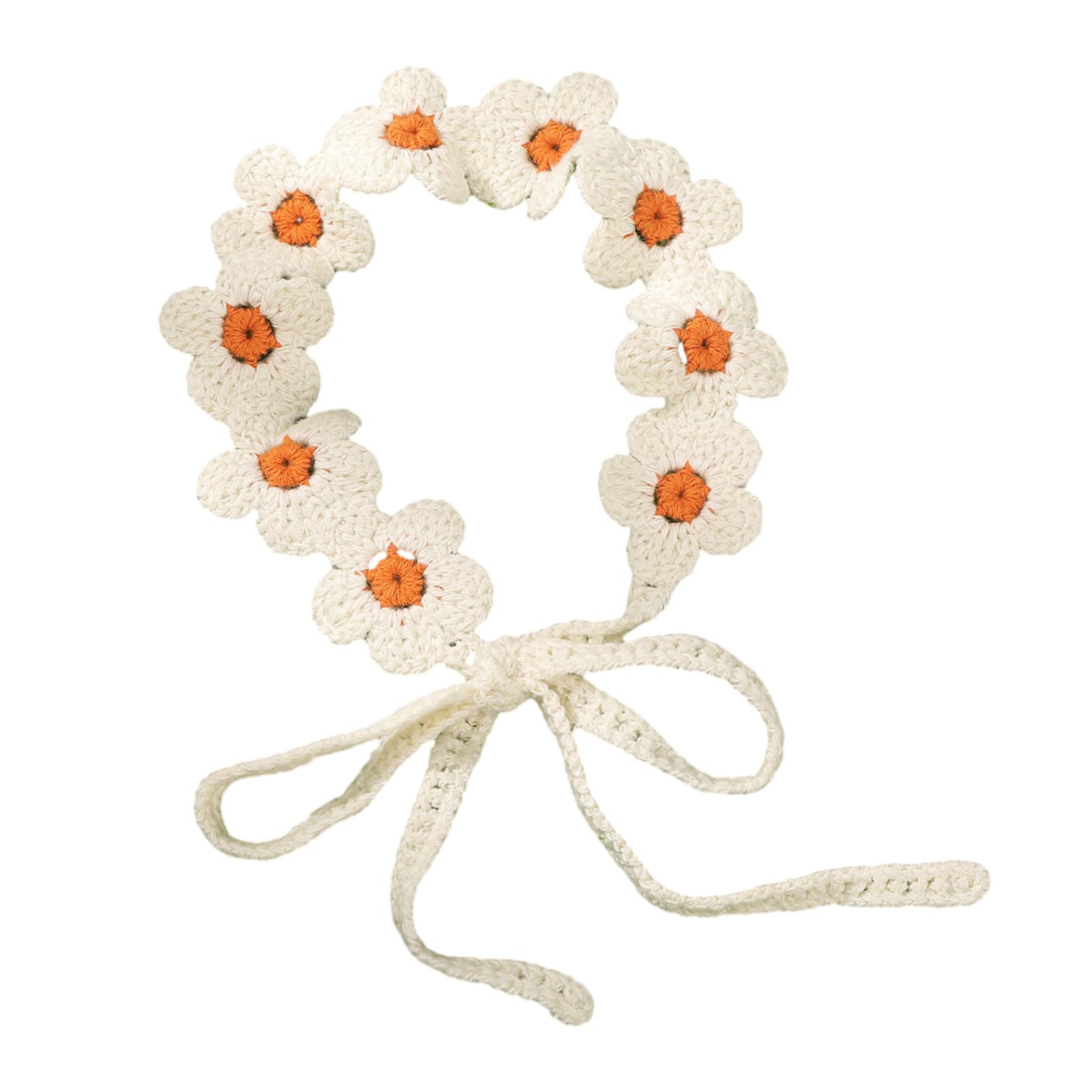Fentency French Country Cottagecore Knitted Floral Headband Knitted Bandana For Women Beach Travel Hair Accessories