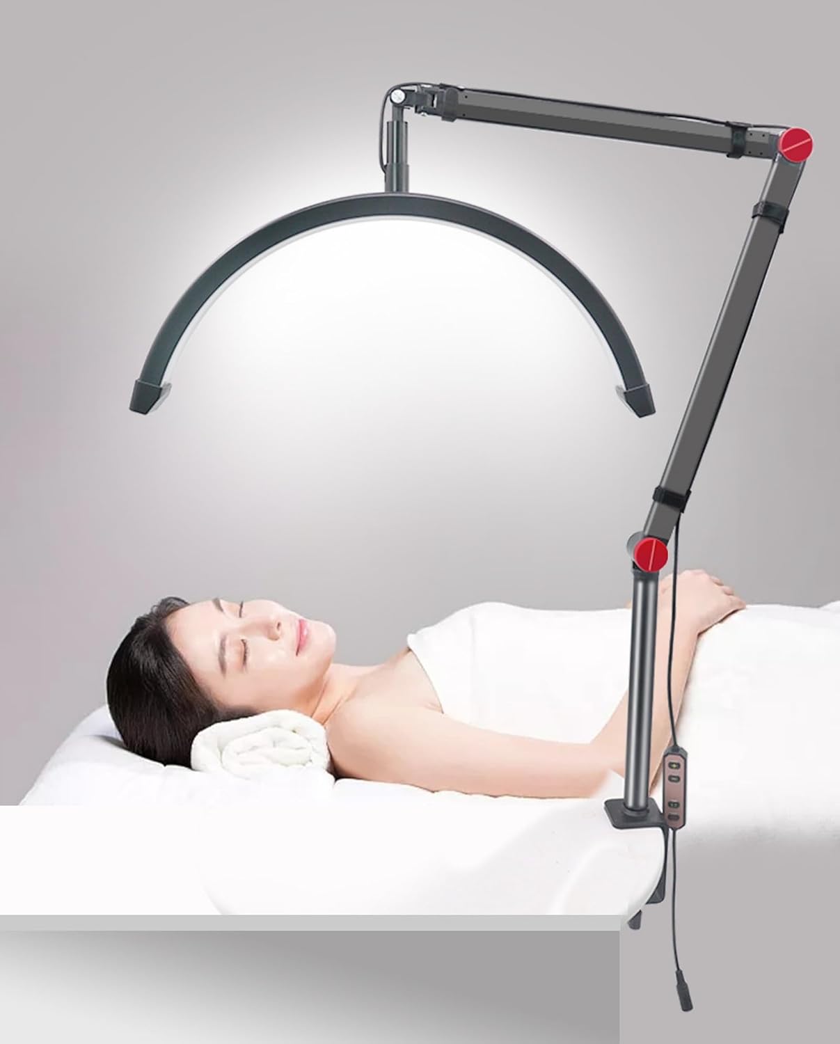 Dioche 16in 20W Half Moon Light Estheticians Facialist Moon LED Lamp Eye Black for Lash Extension Lighting for Beauty, Skincare, Eyebrows (US Plug)