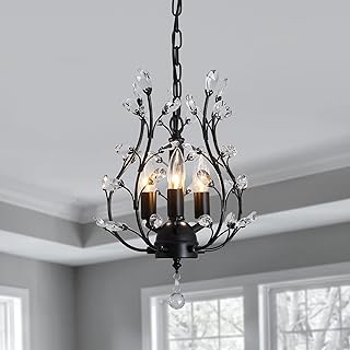 CVKASH 3 - Light Branch Crystal Chandelier Small Flush Mount Vintage Pen...