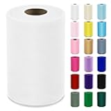 White Tulle Fabric Roll 6 Inch X 100 Yards (300ft) Mesh Tulle Ribbon for Gift Wrapping, Tutus, Wedding, Party Decorations, DIY Crafts