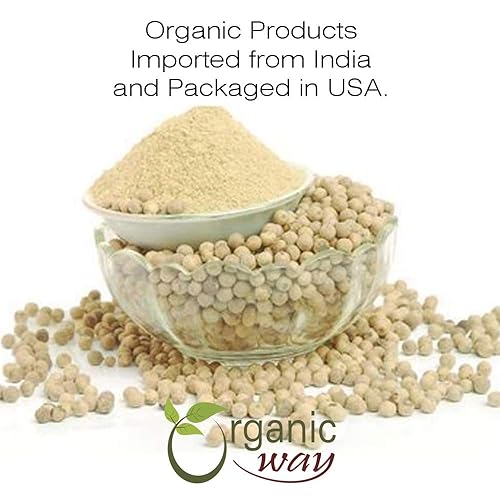 Miniatura 5 de Organic Way Granos de pimienta blancos enteros prémium (Piper nigrum) - Recambio de molinillo  Certificado orgánico y Kosher  Crudo, vegano, sin OMG