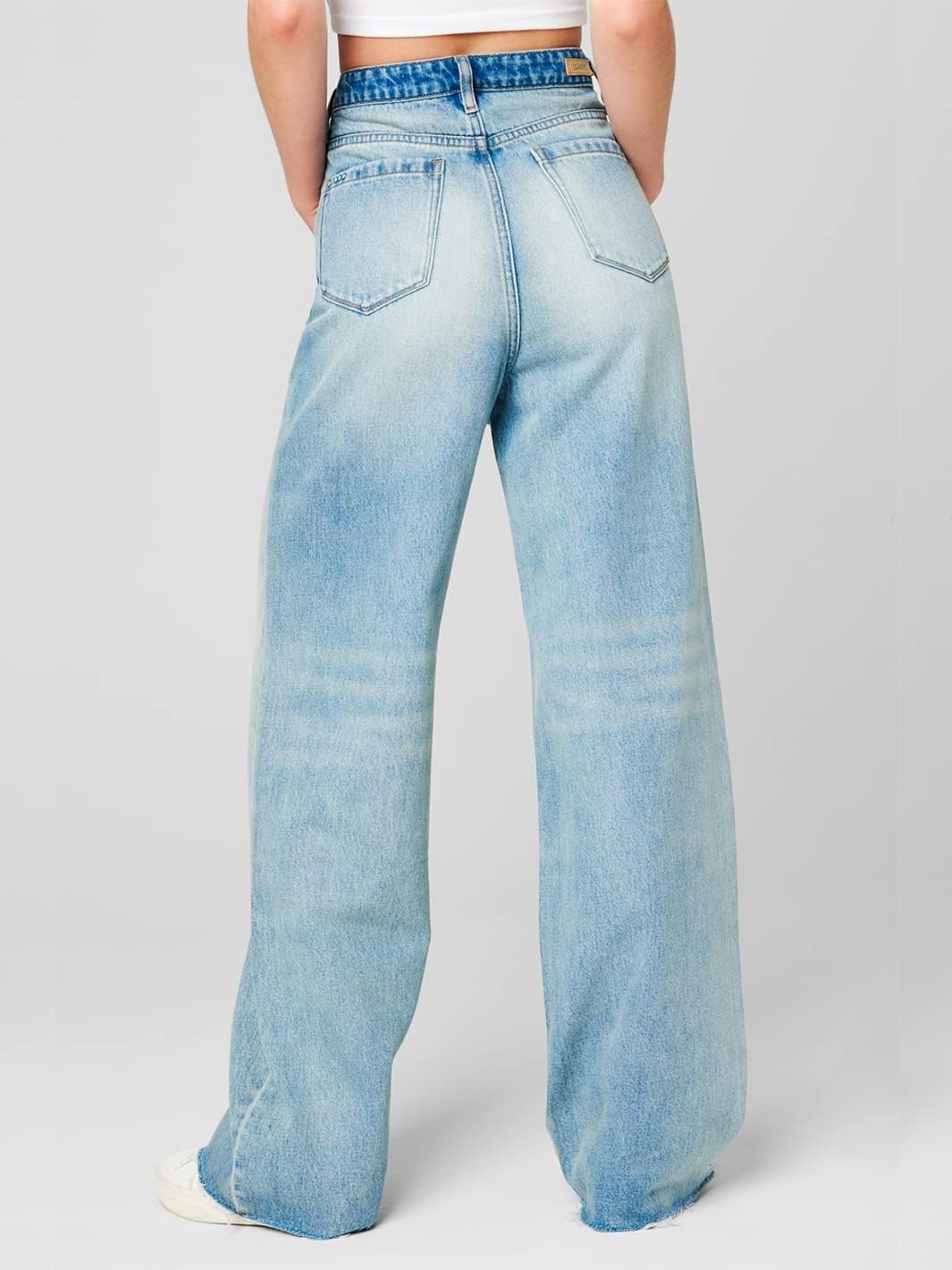 [BLANKNYC] Women's Ribecage Wide Leg Jean with Fray Hem Finish