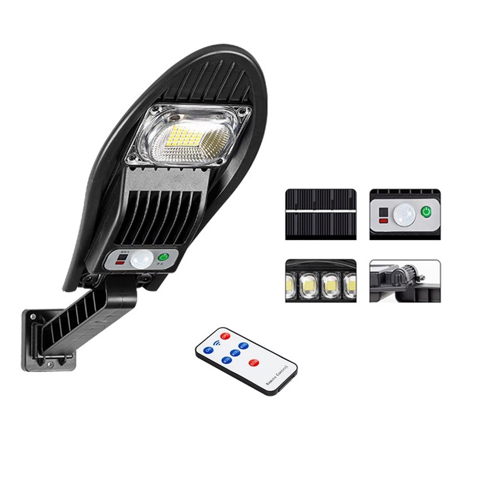 Zewnętrzna lampa solarna, 10000W ulepszona 168LED słoneczna lampa uliczna zewnętrzna wodoodporna dioda LED do ściany ogrodowej regulowany kąt lampa słoneczna wbudowana 10000mAH(42LED)