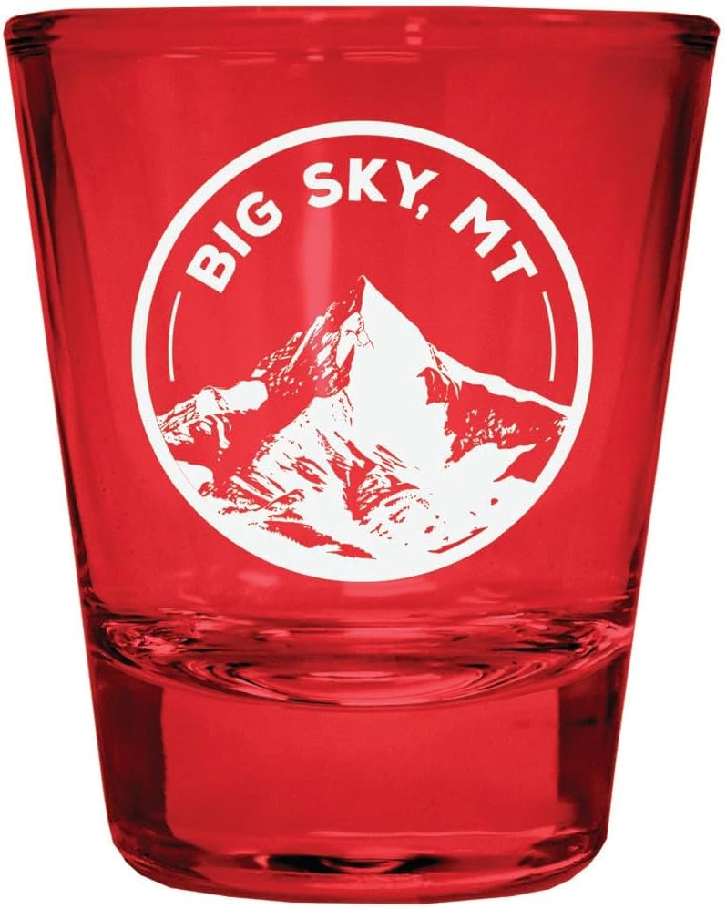 Vasos de chupito en vidrio rojo, pack de 4 unidades