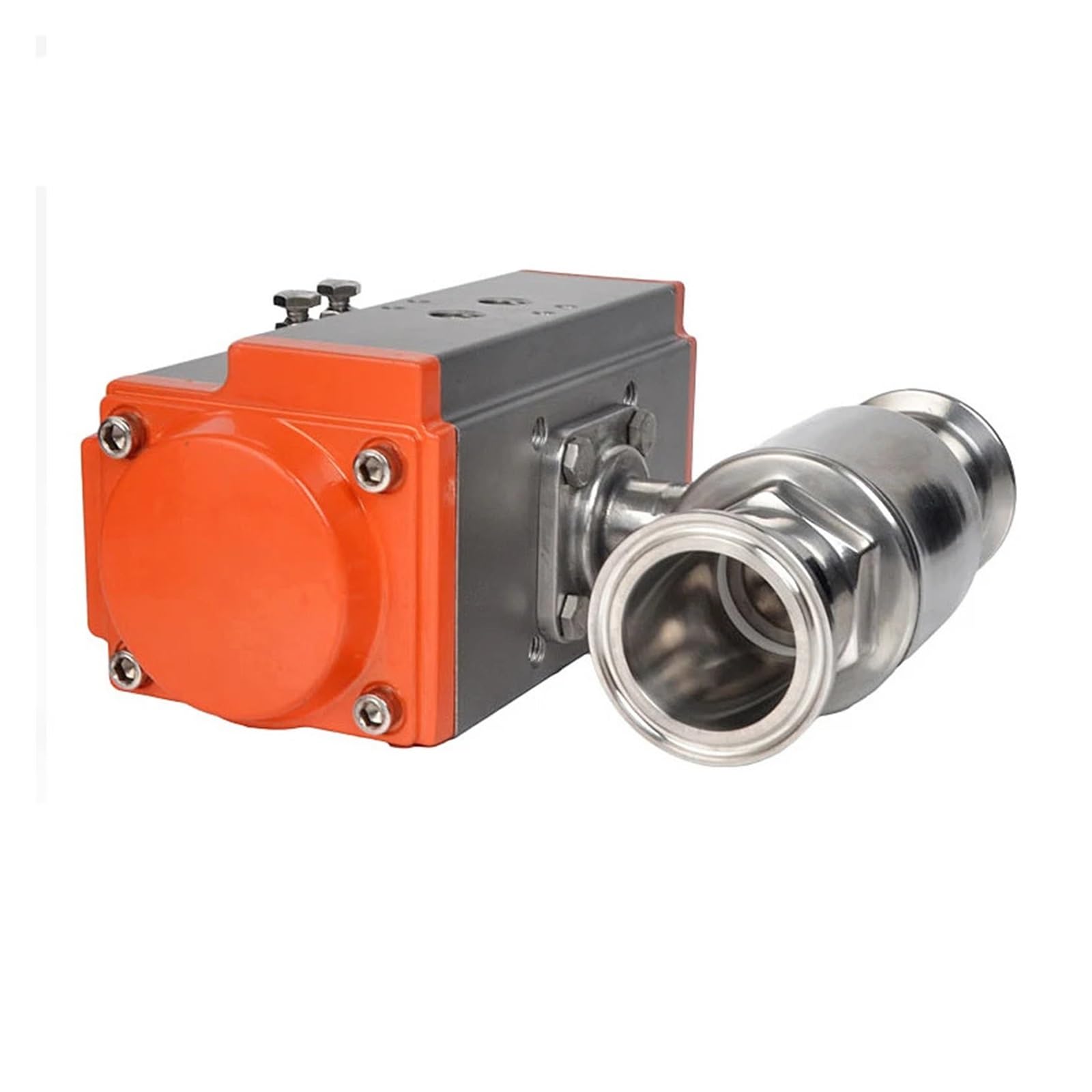 89mm Sanitary Ball Valve Tri Clamp Ferrule Type 304 Stainless Steel With Double Acting Cylinder