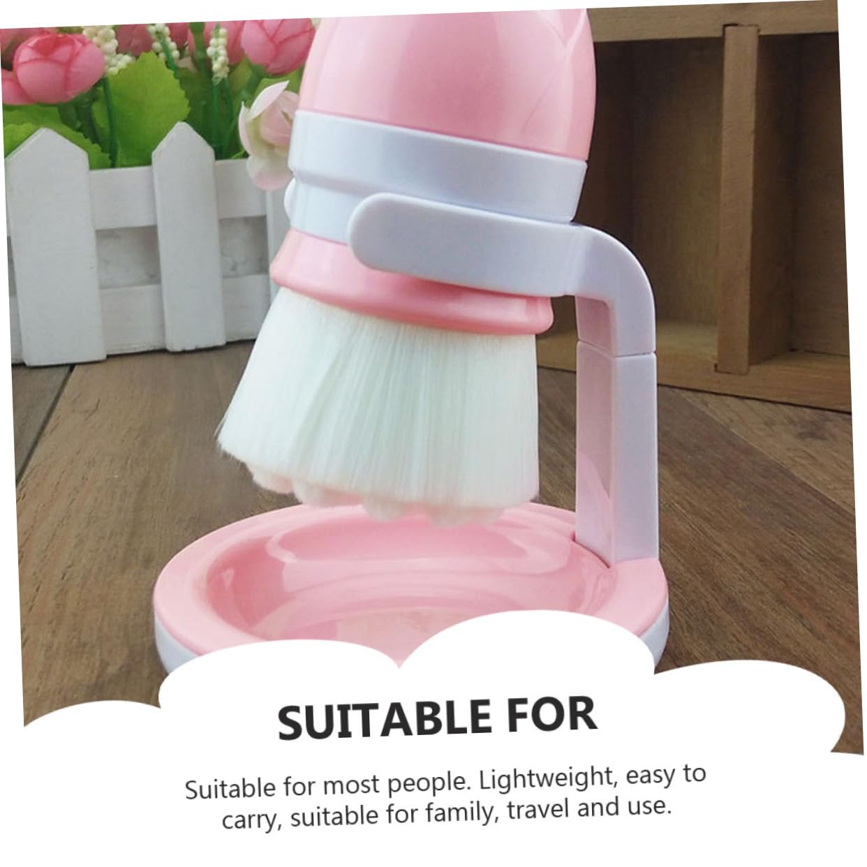 FOYTOKI 1Pc Double Headed Rose Face Cleansing Brush Portable Facial Scrubber with Bristles for Deep Cleaning and Gentle Face Massage for Travel and Daily Use