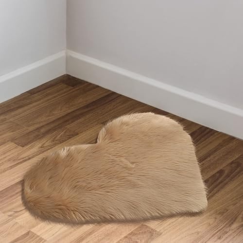 Miniatura 5 de Alfombra de felpa gruesa de 20 x 16 pulgadas, lavable a máquina, alfombra pequeña abstracta con corazón para dormitorio, alfombra de cocina