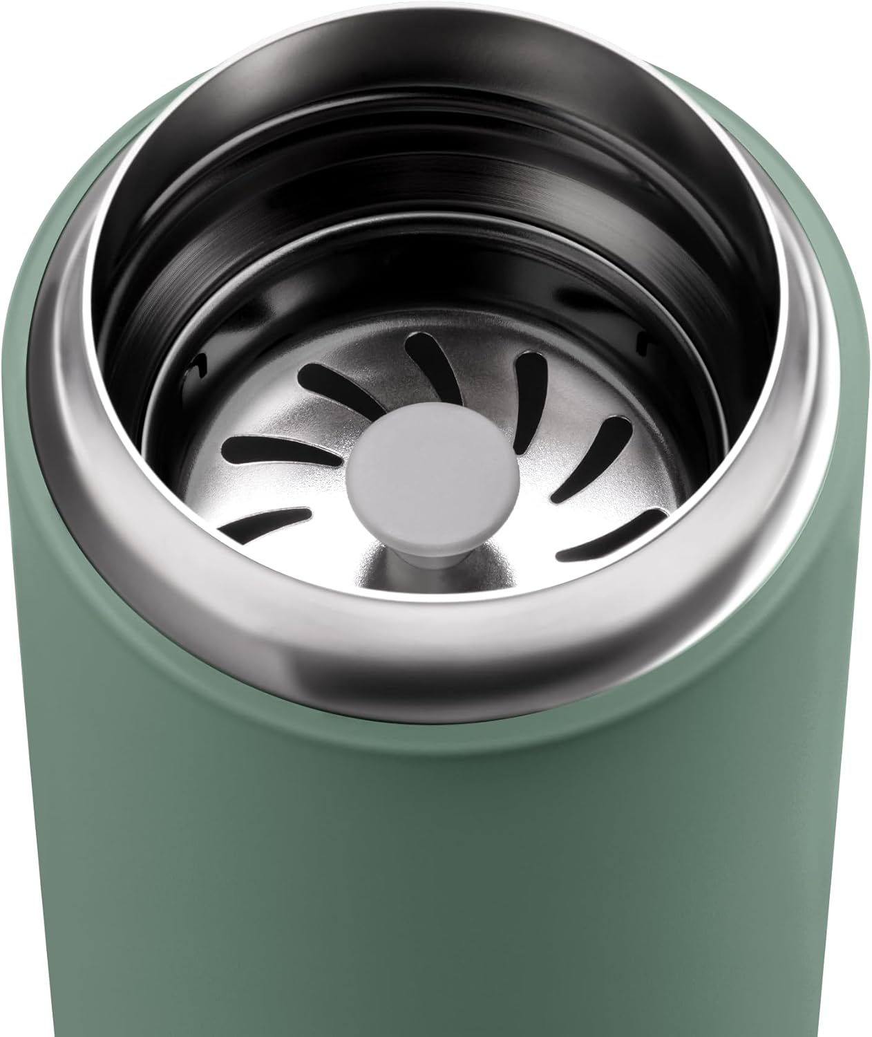 Fellow 16 oz Carter Move Travel Mug - Vacuum-Insulated Stainless Steel Travel Coffee Mug - Coffee Tumbler with Ceramic Interior and Splash Guard - Smoke Green - Image 5