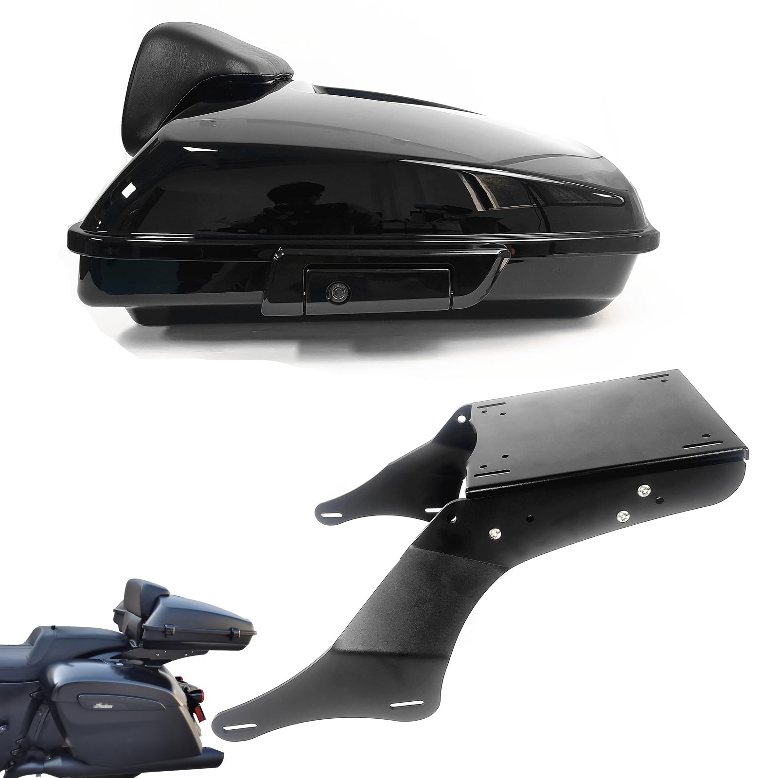 Amazon.com: Black Lock Razor Tour Pack Pak & Trunk Luggage Rack
