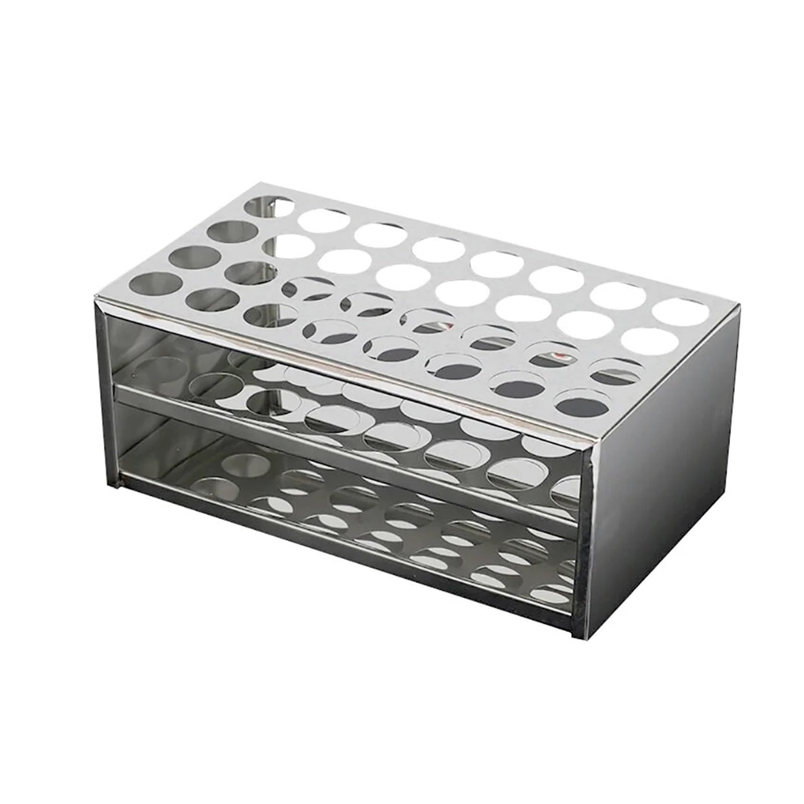 soporte for tubos de ensayo Soporte de filtración aceite con rejilla acero inoxidable, herramienta multifuncional alta velocidad(40Hole)