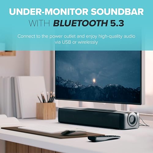 Miniatura 3 de Creative Stage SE 2.0 Barra de Sonido Bluetooth con Altavoz - Negro - Para Bajo del Monitor - USB - 1 Paquete