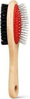 Emily Pets Double Sided Pet Grooming Brush for Dogs & Cats | Wooden Handle Slicker Brush for Shedding, Detangling & Pet Ha... Price In India
