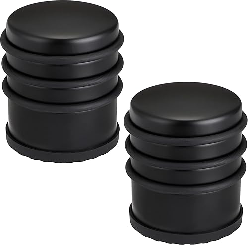 Sumnacon 2 topes de puerta de piso resistentes sin taladro topes de puerta de acero inoxidable de durabilidad con goma antideslizante topes de